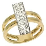 14k Two-Tone Trendy Pave 0.46 Ct Diamond Ring - Size 7.0