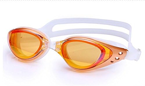 KOho swimming goggles Best Value Mirrored Leakproof Anti Fog Swimming Goggles for Adult Men, Women and Ladies with UV Protection (golden)