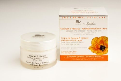 Escargot Regeneration & Hibiscus Cream -Wrinkle Inhibition Cream , Crema De Caracol Snail Cream Eliminates & Softens Wrinkles, Acne, Rosacea, Scars, Burns, Age Spots & Stretch Marks