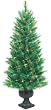 4' Potted Cambridge Slim Just Cut Pre-Lit Artificial Christmas Tree Multi Lights