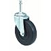 E.R. Wagner Stem Caster, Swivel, Hard Rubber Wheel, Delrin Bearing, 300 lbs Capacity, 4" Wheel Dia, 1-3/8" Wheel Width, 4-7/8" Mount Height, 7/16" Stem Dia, 1-3/38" Stem Height
