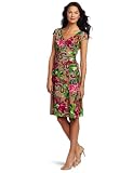 Evan Picone Women's Printed Wrap Matte Jersey Dress