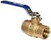 Milwaukee Valve BA-475B Series Brass Ball Valve, Two Piece, Inline, Lever, 3/4 NPT Female