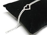 Double Line Heart Crystal Rhinestone Bead Bracelet Jewelry