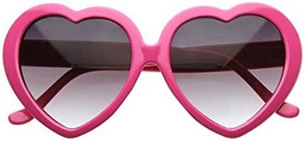 Lolita Glow in the Dark Love Heart Shaped Matte Sunglasses (Pink)