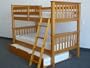 Bunk Bed Twin over Twin Mission style in Honey with Twin Trundle so 3 Beds in Total