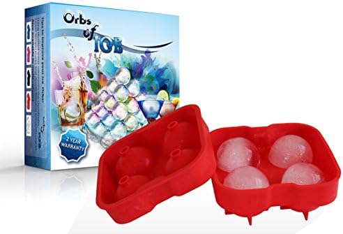 Loockie Ice Ball Maker - 5 Colors to Choose From. Enjoy Ice Cold Drinks for Longer Without Diluting It - Creates 4 X 1.8' Ice Spheres.