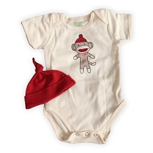 Green 3 Apparel Sock Monkey Dye-free Organic Baby Gift Set