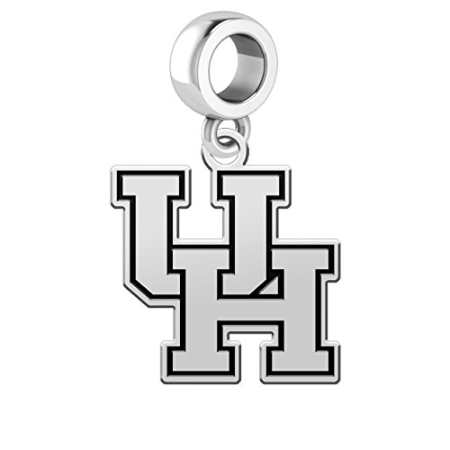 Houston Cougars Silver Logo Dangle Charm Fits All European Style Charm Bracelets.