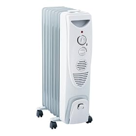 1.5KW / 1500W 7 Fin Electric Oil Filled Radiator Heater with Thermostat - 2 Year Guarantee