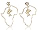 Goldtone Map of Africa with Nefertiti Dangle Earrings
