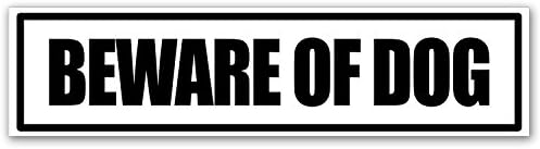 Mug Market Warning Beware of Dog Sticker, Indoor/Outdoor Commercial Grade, 12" L