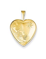 1/20 Gold Filled 16mm Footprints Heart Locket 18" Necklace