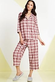 Per Una Pure Cotton Cropped Check Pyjamas