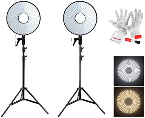FalconEye ® Bi-Color 630 LED Ring Light 3000K~7000K adjustable Temperature Video Light For DSLRS + +2M/6.5ft Light Stand (2 kits)