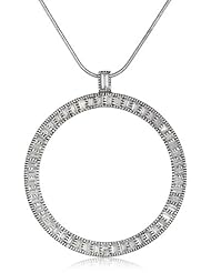 Judith Jack "Flamenco" Sterling Silver and Cubic-Zirconia Circle Convertible Pendant Necklace, 36"