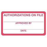Tabbies��� Authorizations on File Label, 3-1/4 x 1-3/4, White, 250/Roll