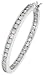 Sterling Silver Jeweled Hoop Post Earrings, w/ Cubic Zirconia stones, 1 5/16 (34mm)