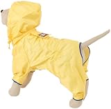 Petego Dogrich Rainforest Dog Raincoat with Detachable Fleece Undercoat, Yellow, 12 Inches