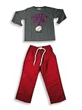Mis Tee V-Us - Toddler Boys Long Sleeved Pant Set, Charcoal, Red