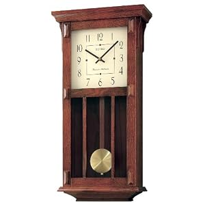 Seiko Wall Clock With Pendulum Dark Brown Case Westminster Whittington Chime by Be the first.