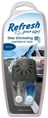 American Covers 09855 Car Air Freshener, Vent Clip, Adjustable Oil Wick With New Car/Cool Breeze Scents - Quantity 3