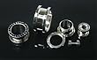 Stainless Steel Screw-on Plugs with Black CZ 12G - Sold as a Pair