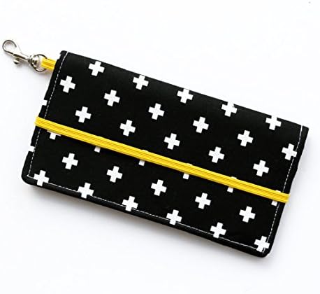 Kailo Chic Extra Large Cell Phone Wallet - B&amp;W Swiss Cross Print