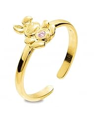 Cirls First Rabbit Budget Pink Stone 9ct Gold Ring Size K 5.25 25292