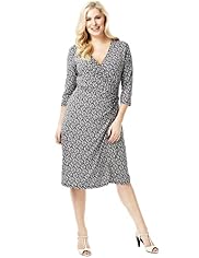 Plus Ditsy Floral Fit & Flare Wrap Dress