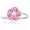 10k White Gold Created Pink Sapphire and Diamond Flower Ring, Size 9