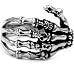 Stainless Steel Biker Ring with Gothic Skeleton Hand