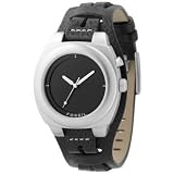 Mens Fossil Big Tic Black Leather Watch JR8193