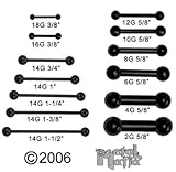 IMAGE OF BLACK PVD COATED BARBEL BR1413/8BK -14G 1-3/8