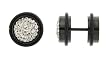 Black Anodized Stainless Steel Fake Plug with Clear CZs - 16g Wire - 10mm - Sold as a Pair Black Anodized Stainless Steel Fake Plug with Clear CZs - 16g Wire - 10mm - Sold as a Pair