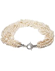 HinsonGayle Handcrafted 7-Strand White Baroque Cultured Pearl Necklace (Sterling Silver)