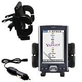 Gomadic for the PalmOne Tx - PalmOne Tx Auto Vent Holder with Car Charger - Uses Gomadic TipExchange