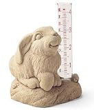 Cast Stone DEW DROPS RAIN GAUGE Bunny Rabbit CANDLE HOLDER Sculpture
