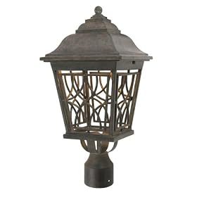 Golden Lighting 10528-P WI Monarch Inn Post Mount Light,
