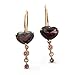 10k Rose Gold Heart Natural Brazilian Garnet Drop title=