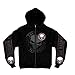 Hot Leathers Stencil Skull Zip Hoodie (Black, XX-Large)