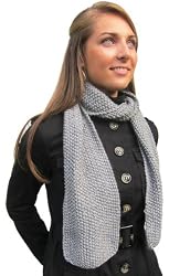 Handmade Soft Acrylic Scarf - Simplicity At Its Best Collection - Knitted By Hand - English Gray