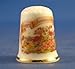 Porcelain China Collectable Thimble - Happy Anniversary Floral -- Free Gift Box