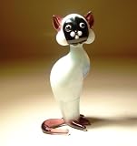 Blown Glass Art Animal Figurine Siamese CAT
