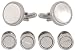 Ribbed Mother of Pearl Silver Tuxedo Cufflinks & Studs by Cuff-Daddy