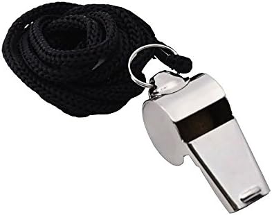 Damomon Extra Loud Stainless Steel Whistles with Lanyard, Great for Referee, Coaches, Training, Instructor, Sports, Teacher, Lifeguard, Protection, Self Defense, Survival, Emergency, etc.