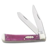Rough Rider Trapper Fold Knife KB201 PURPLE SMOOTH BONE