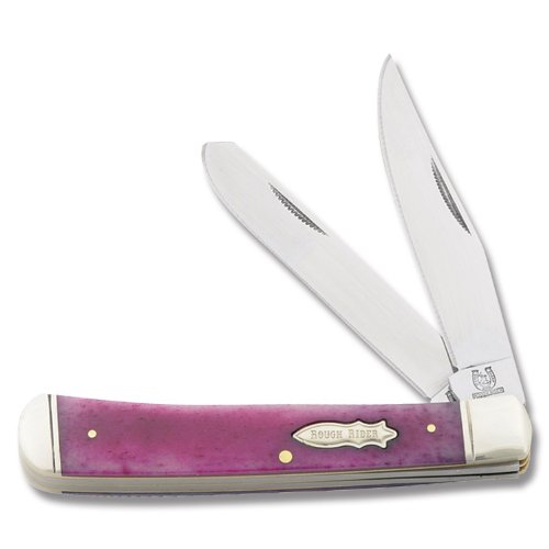 Rough Rider Trapper Fold Knife KB201 PURPLE SMOOTH BONE Rough Rider Trapper Fold Knife KB201 PURPLE SMOOTH BONE
