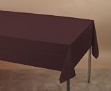 Plastic Tablecover 54 x 108 Chocolate Brown - 12 Count