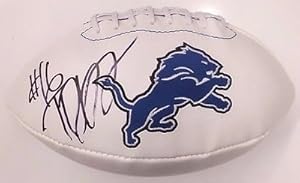 Titus Young Detroit Lions Signed Fs Logo Football